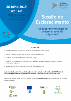 Cartaz SE "Enquadramento legal do acesso à saúde de migrantes"